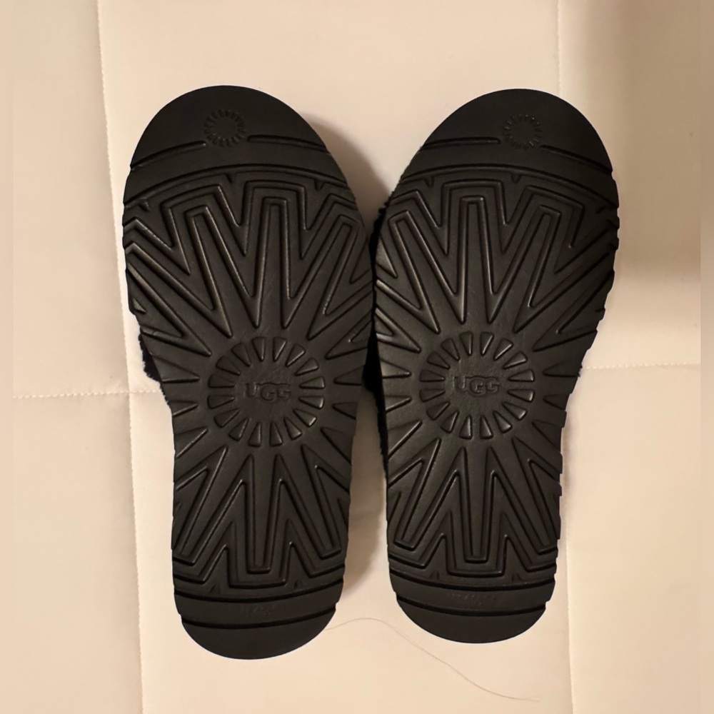UGG Black Womens Fluffita Fuzzy Slide Sandals - Picture 7 of 13